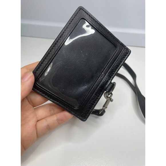 COACH East West Lanyard ID Case Badge Holder in Black Sport Calf Leather 63629 - Picture 3 of 8